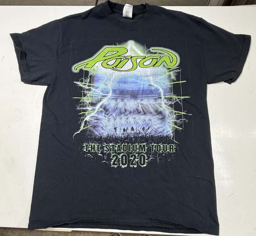 Poison The Stadium Tour 2020 T-Shirt Size M Black Concert Graphic Tee